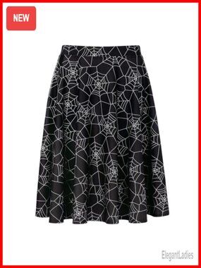 High Waist A-Line Skater Midi Skirt Pleated Flowy Knee Length